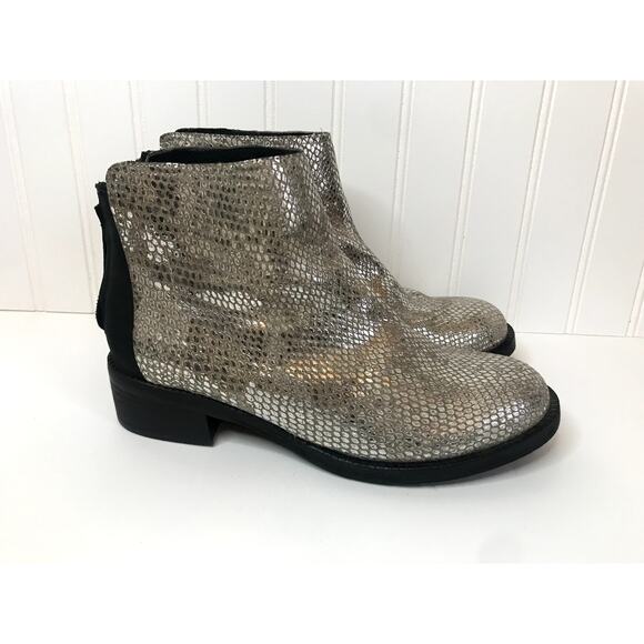 Gentle Souls Silver Black Pie Pod Ankle Boots Size 7.5 - Picture 5 of 10